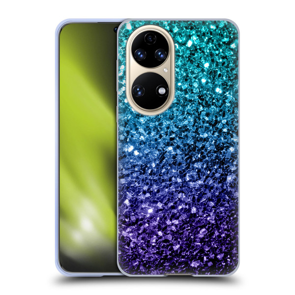 PLdesign Glitter Sparkles Aqua Blue Soft Gel Case for Huawei P50