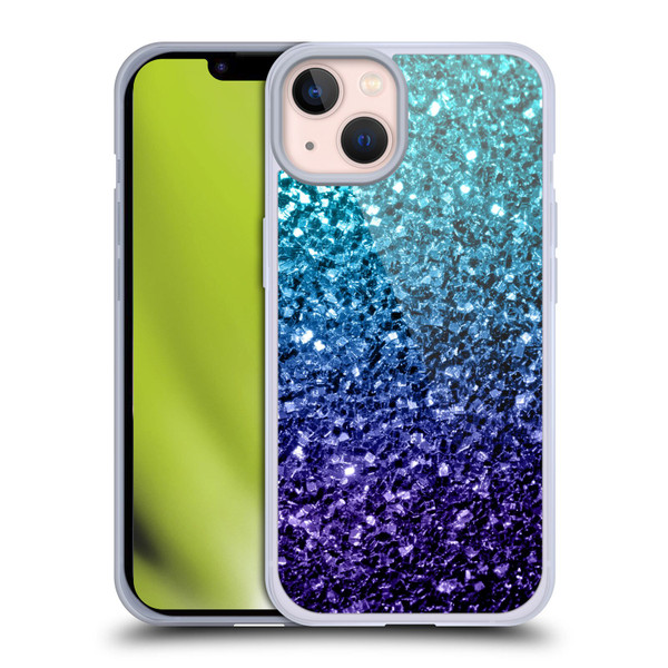 PLdesign Glitter Sparkles Aqua Blue Soft Gel Case for Apple iPhone 13