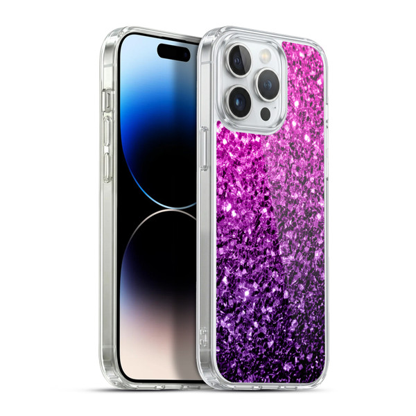PLdesign Glitter Sparkles Purple Pink Soft Gel Case for Apple iPhone 13 Pro Max & MagSafe