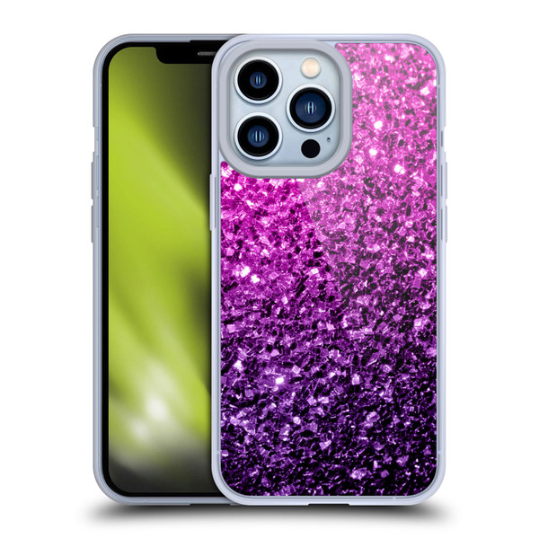 PLdesign Glitter Sparkles Purple Pink Soft Gel Case for Apple iPhone 13 Pro