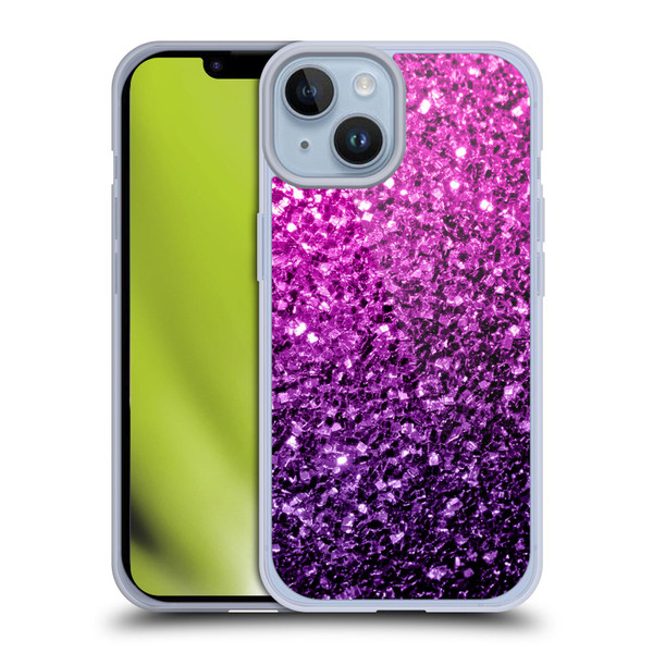 PLdesign Glitter Sparkles Purple Pink Soft Gel Case for Apple iPhone 14