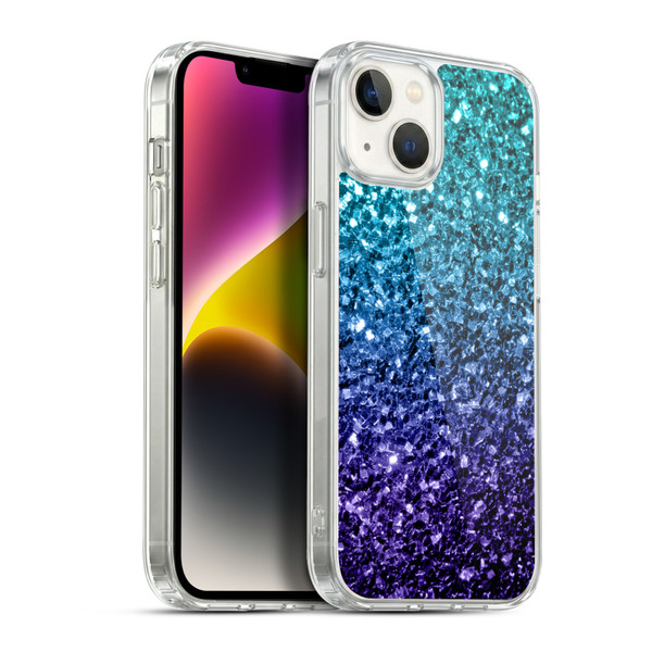 PLdesign Glitter Sparkles Aqua Blue Soft Gel Case for Apple iPhone 14 Plus & MagSafe