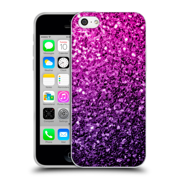 PLdesign Glitter Sparkles Purple Pink Soft Gel Case for Apple iPhone 5c