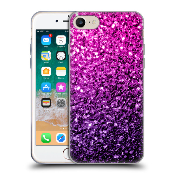 PLdesign Glitter Sparkles Purple Pink Soft Gel Case for Apple iPhone 7 / 8 / SE 2020 & 2022