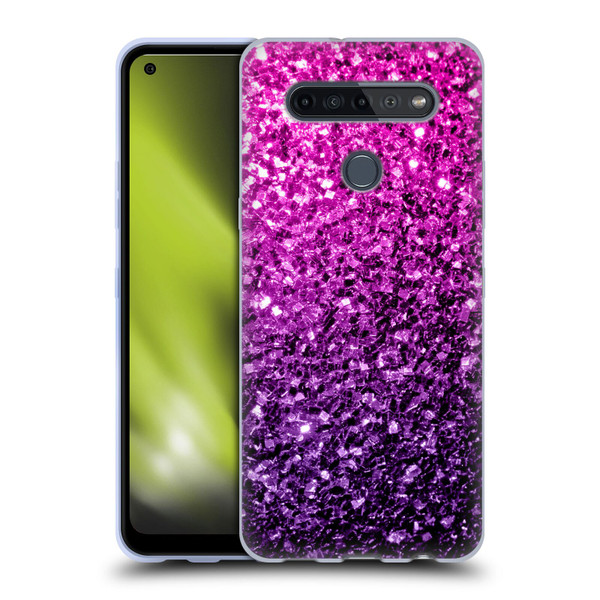 PLdesign Glitter Sparkles Purple Pink Soft Gel Case for LG K51S