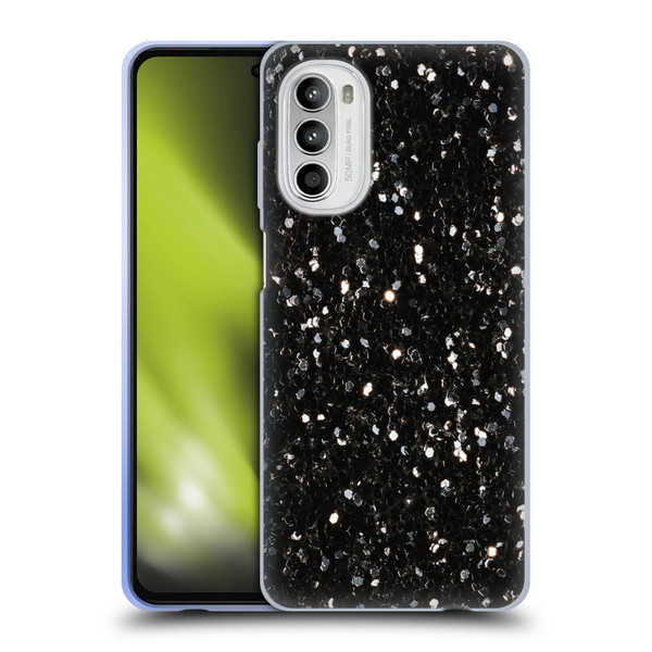 PLdesign Glitter Sparkles Black And White Soft Gel Case for Motorola Moto G52