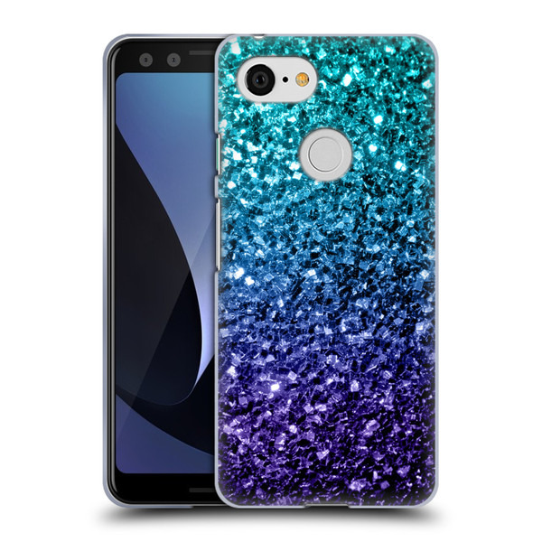 PLdesign Glitter Sparkles Aqua Blue Soft Gel Case for Google Pixel 3