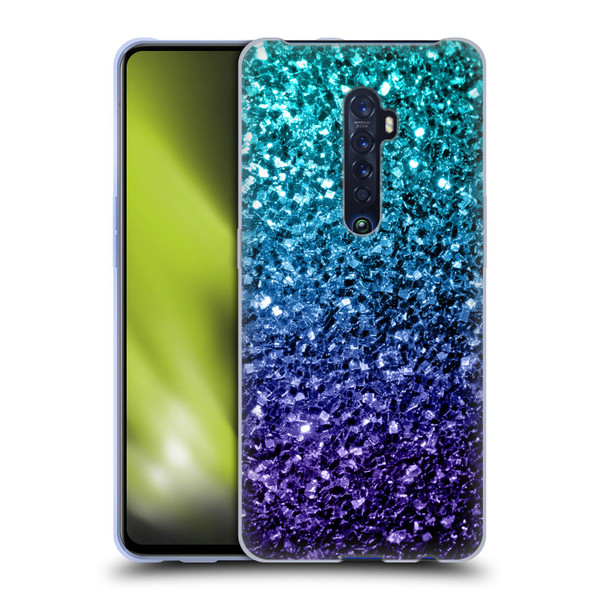 PLdesign Glitter Sparkles Aqua Blue Soft Gel Case for OPPO Reno 2