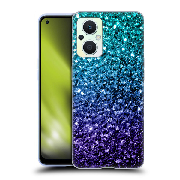 PLdesign Glitter Sparkles Aqua Blue Soft Gel Case for OPPO Reno8 Lite