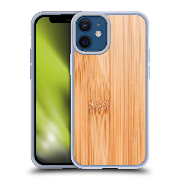 PLdesign Wood And Rust Prints Light Brown Bamboo Soft Gel Case for Apple iPhone 12 Mini