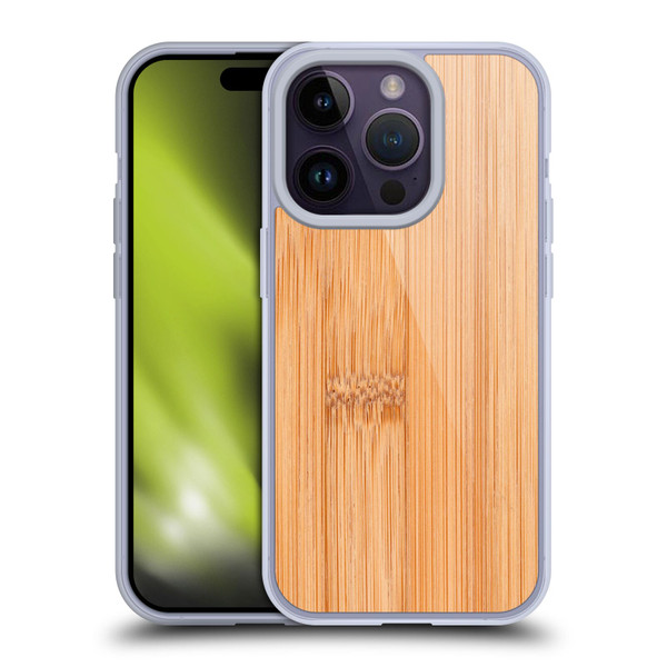 PLdesign Wood And Rust Prints Light Brown Bamboo Soft Gel Case for Apple iPhone 14 Pro