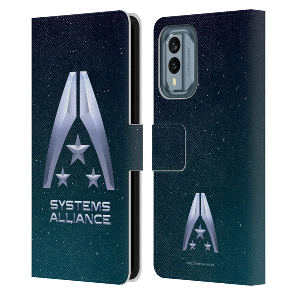 EA Bioware Mass Effect Graphics Systems Alliance Logo Leather Book Wallet Case Cover For Nokia X30