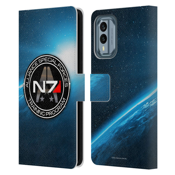 EA Bioware Mass Effect 3 Badges And Logos N7 Training Program Leather Book Wallet Case Cover For Nokia X30
