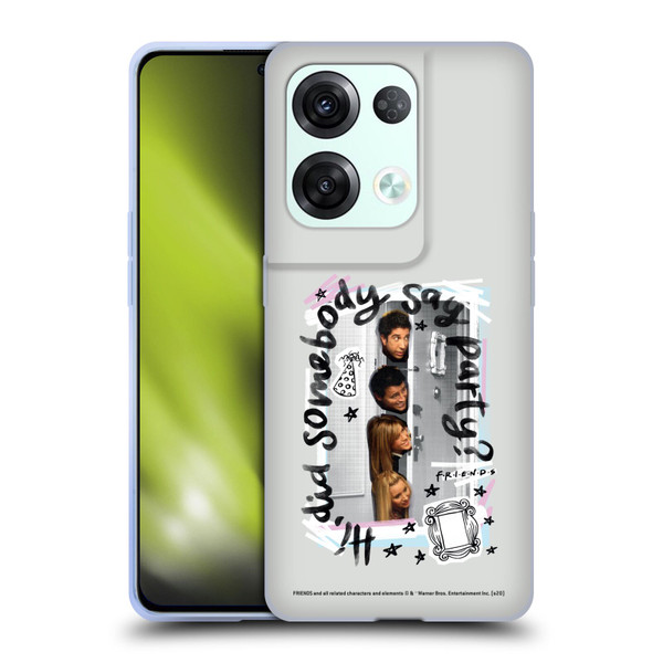 Friends TV Show Doodle Art Somebody Say Party Soft Gel Case for OPPO Reno8 Pro