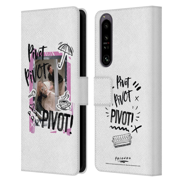 Friends TV Show Doodle Art Pivot Leather Book Wallet Case Cover For Sony Xperia 1 IV