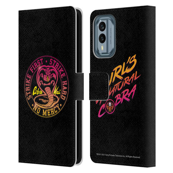Cobra Kai Key Art Strike Hard Logo Leather Book Wallet Case Cover For Nokia X30