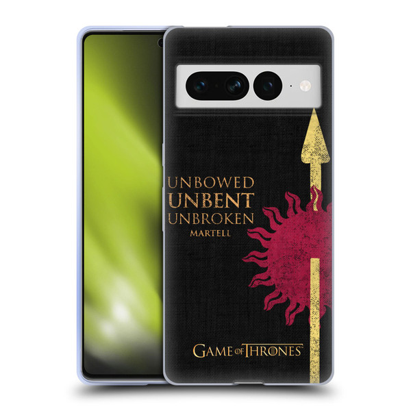 HBO Game of Thrones House Mottos Martell Soft Gel Case for Google Pixel 7 Pro