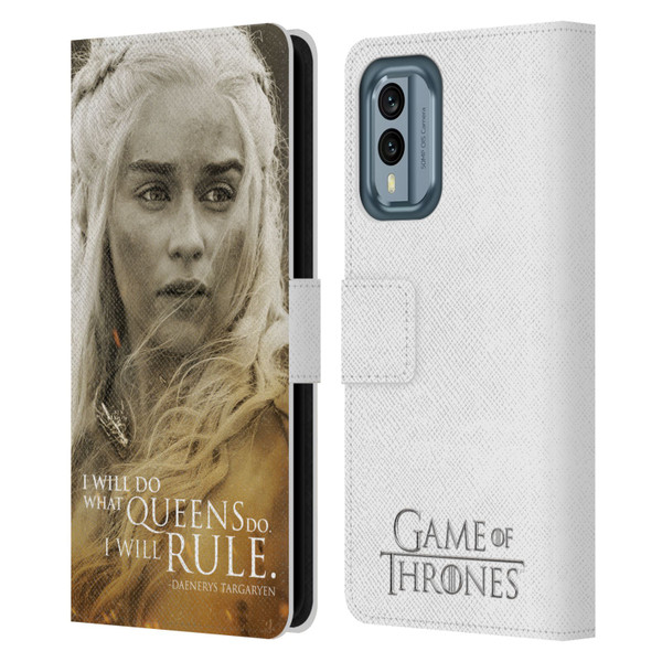 HBO Game of Thrones Character Portraits Daenerys Targaryen Leather Book Wallet Case Cover For Nokia X30