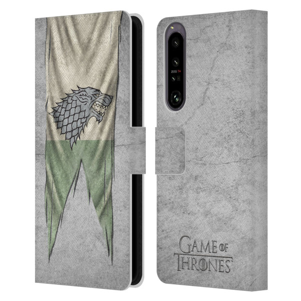 HBO Game of Thrones Sigil Flags Stark Leather Book Wallet Case Cover For Sony Xperia 1 IV