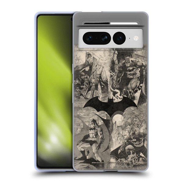 Batman DC Comics Hush Logo Collage Distressed Soft Gel Case for Google Pixel 7 Pro