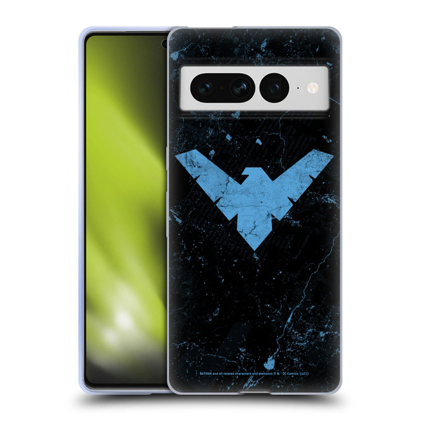 Batman DC Comics Nightwing Logo Grunge Soft Gel Case for Google Pixel 7 Pro