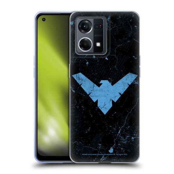 Batman DC Comics Nightwing Logo Grunge Soft Gel Case for OPPO Reno8 4G