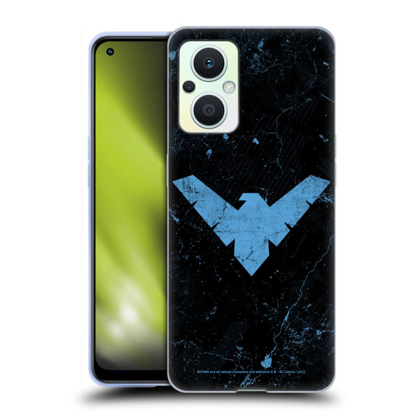Batman DC Comics Nightwing Logo Grunge Soft Gel Case for OPPO Reno8 Lite