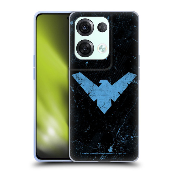 Batman DC Comics Nightwing Logo Grunge Soft Gel Case for OPPO Reno8 Pro