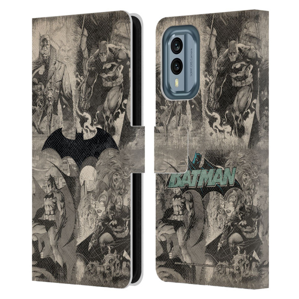Batman DC Comics Hush Logo Collage Distressed Leather Book Wallet Case Cover For Nokia X30