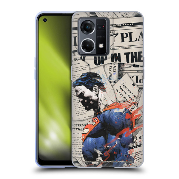 Superman DC Comics 80th Anniversary Newspaper Soft Gel Case for OPPO Reno8 4G