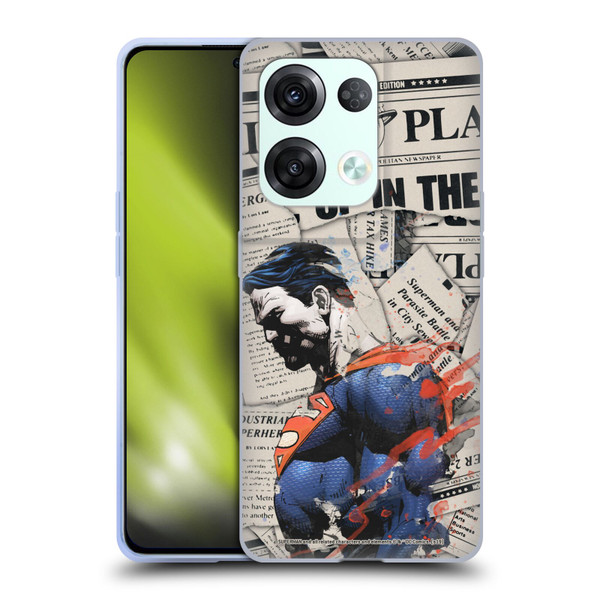 Superman DC Comics 80th Anniversary Newspaper Soft Gel Case for OPPO Reno8 Pro