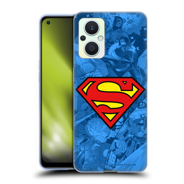Superman DC Comics Comicbook Art Collage Soft Gel Case for OPPO Reno8 Lite
