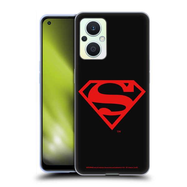 Superman DC Comics Logos Black And Red Soft Gel Case for OPPO Reno8 Lite