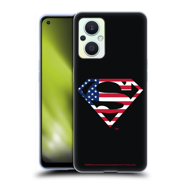 Superman DC Comics Logos U.S. Flag 2 Soft Gel Case for OPPO Reno8 Lite