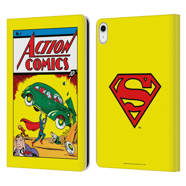 Superman DC Comics Famous Comic Book Covers Action Comics 1 Leather Book Wallet Case Cover For Apple iPad 10.9 (2022)