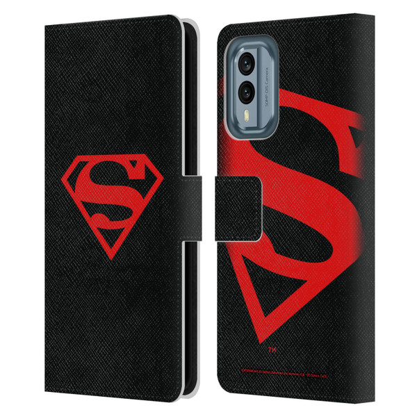 Superman DC Comics Logos Black And Red Leather Book Wallet Case Cover For Nokia X30