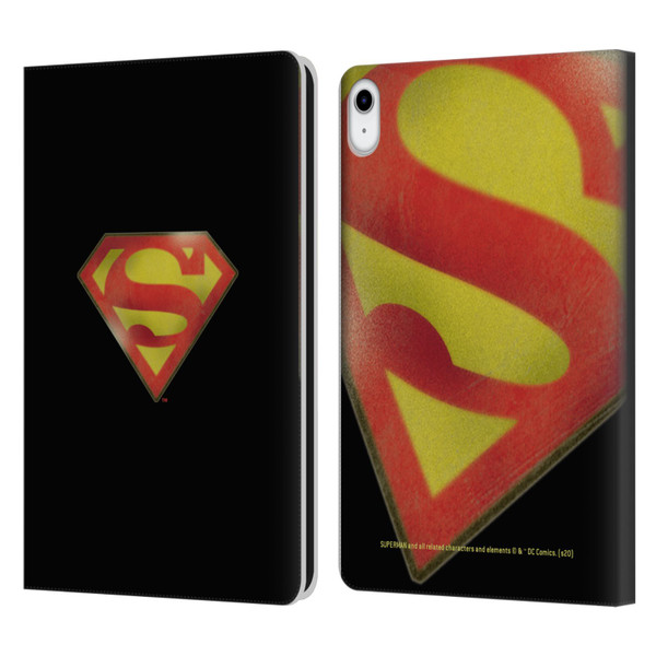 Superman DC Comics Vintage Fashion Logo Leather Book Wallet Case Cover For Apple iPad 10.9 (2022)