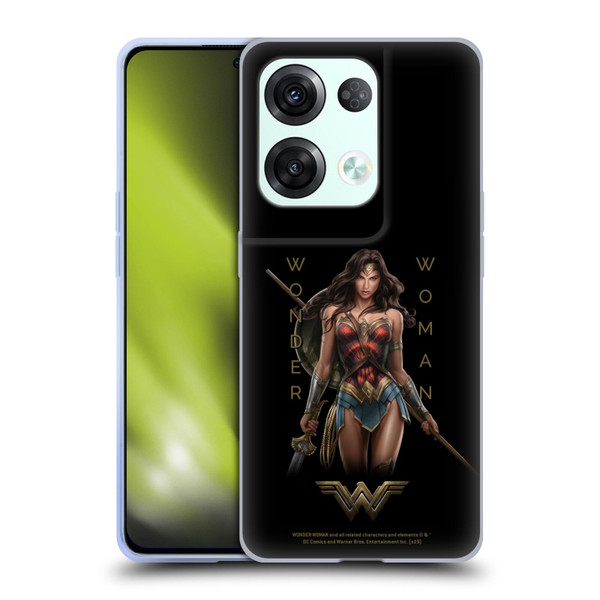 Wonder Woman Movie Character Art Typography Soft Gel Case for OPPO Reno8 Pro