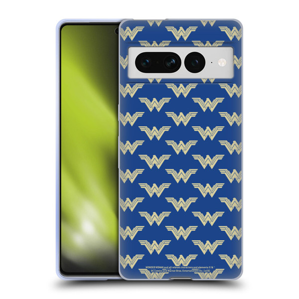 Wonder Woman Movie Logos Pattern Soft Gel Case for Google Pixel 7 Pro