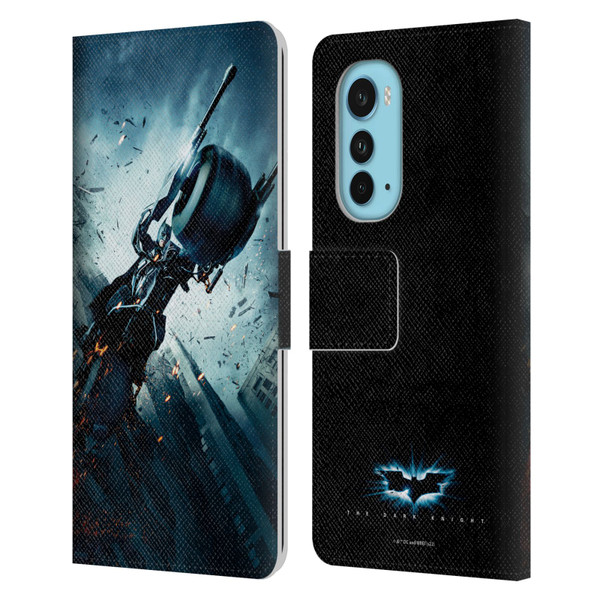 The Dark Knight Key Art Batman Batpod Leather Book Wallet Case Cover For Motorola Edge (2022)