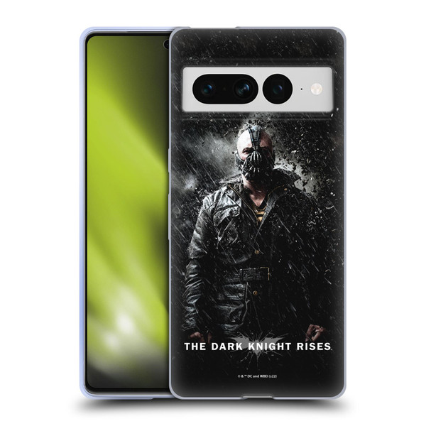 The Dark Knight Rises Key Art Bane Rain Poster Soft Gel Case for Google Pixel 7 Pro