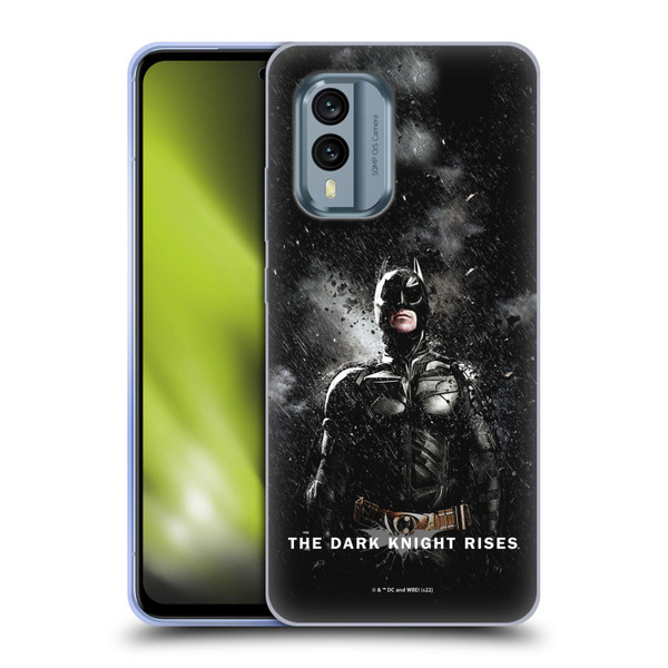 The Dark Knight Rises Key Art Batman Rain Poster Soft Gel Case for Nokia X30