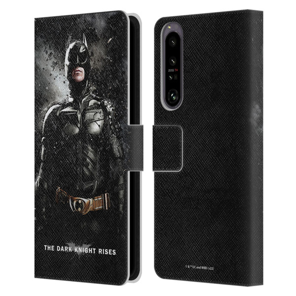 The Dark Knight Rises Key Art Batman Rain Poster Leather Book Wallet Case Cover For Sony Xperia 1 IV
