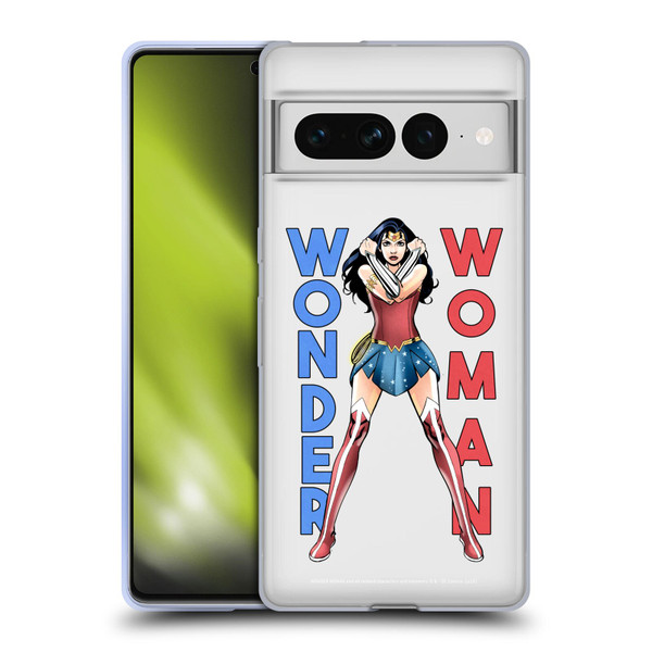 Wonder Woman DC Comics Character Art Stand 2 Soft Gel Case for Google Pixel 7 Pro