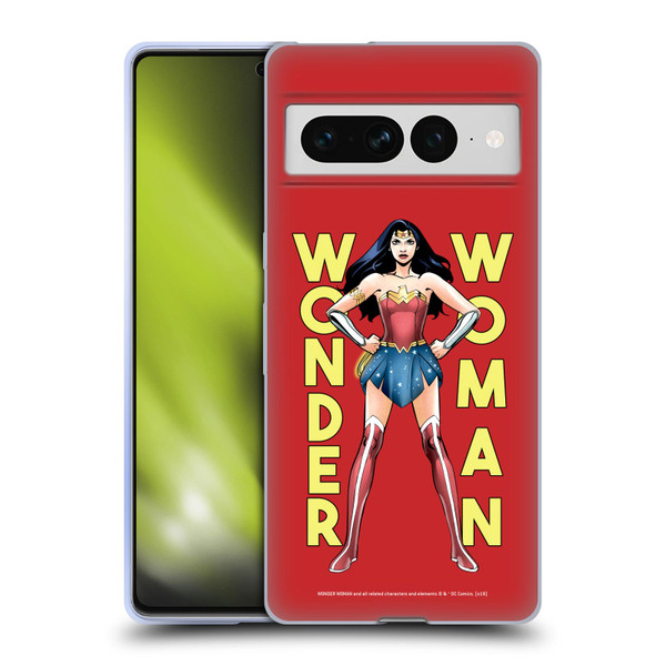 Wonder Woman DC Comics Character Art Stand Soft Gel Case for Google Pixel 7 Pro