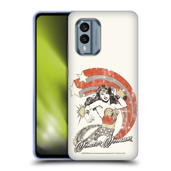 Wonder Woman DC Comics Vintage Art Distressed Look Soft Gel Case for Nokia X30