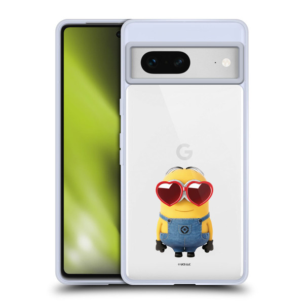 Minions Rise of Gru(2021) Valentines 2021 Heart Glasses Soft Gel Case for Google Pixel 7