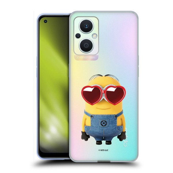 Minions Rise of Gru(2021) Valentines 2021 Heart Glasses Soft Gel Case for OPPO Reno8 Lite