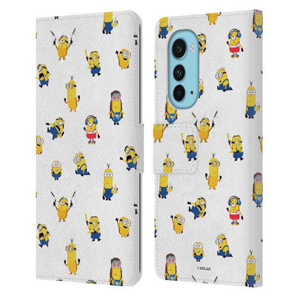 Minions Rise of Gru(2021) Humor Costume Pattern Leather Book Wallet Case Cover For Motorola Edge (2022)