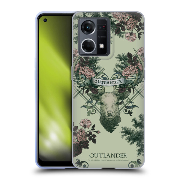 Outlander Composed Graphics Floral Deer Soft Gel Case for OPPO Reno8 4G